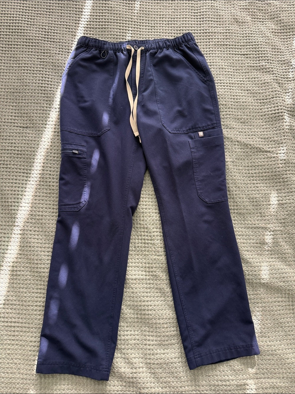 Figs Navy Scrub Set Medium Top and Small Short Bottom - Picture 5 of 6
